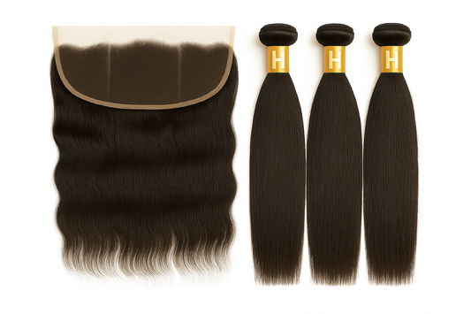 Brazilian Hair 3 Bundles + 13x4 HD lace frontal