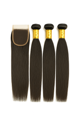 Brazilian 3 Bundles + 5x5 HD lace closure
