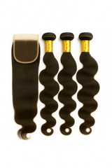 Brazilian 3 Bundles + 5x5 HD lace closure